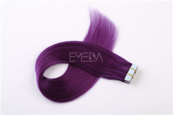 Violet human hair tape hair extension  ZJ0049